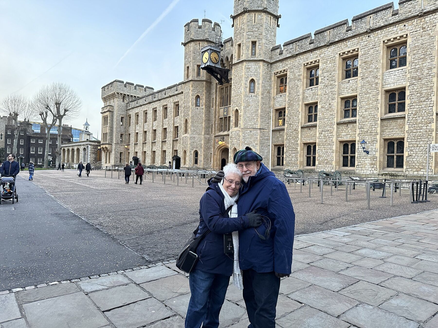London sightseeing, audio guides in hand