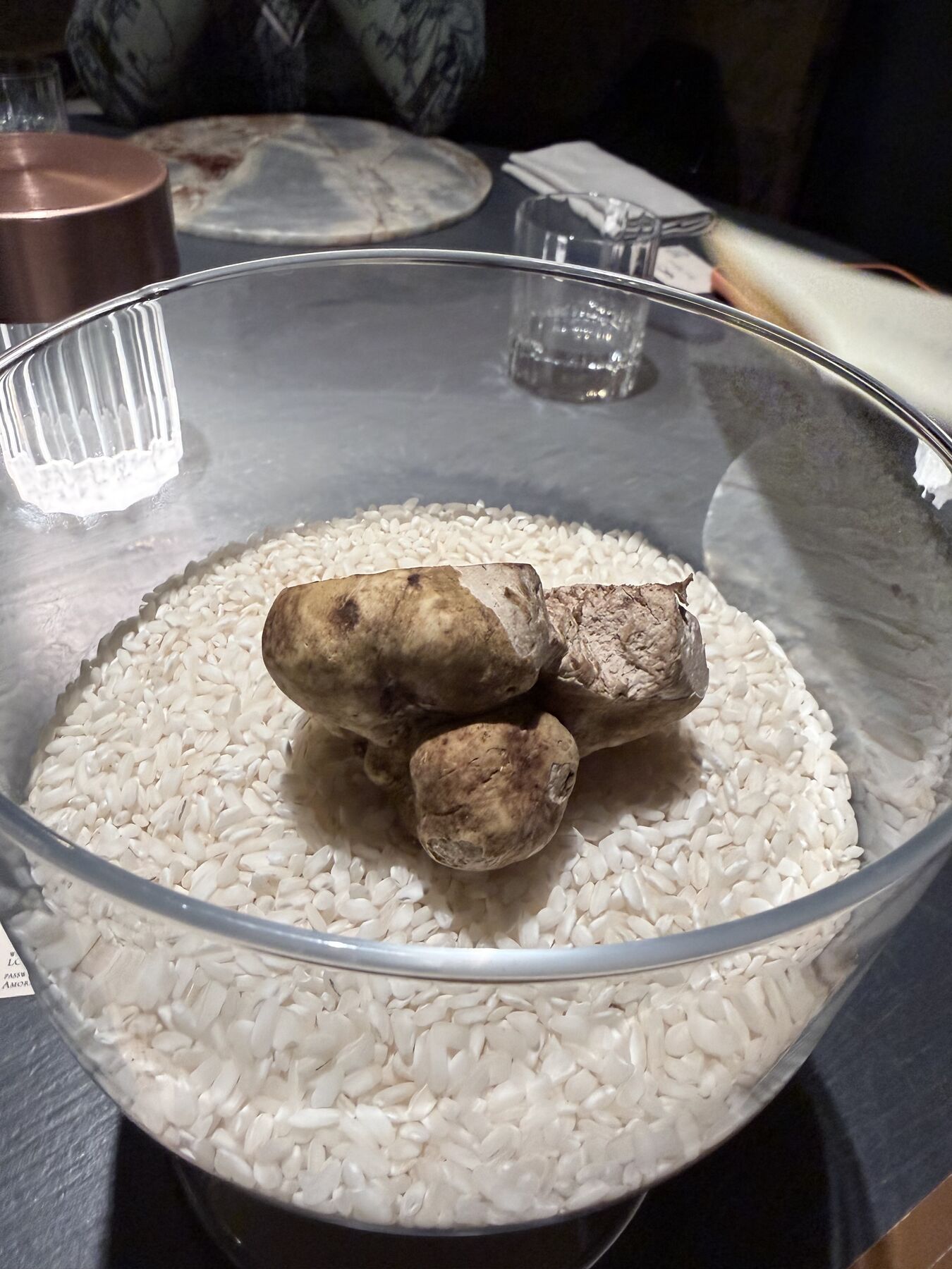 White truffles on display at Mercato Centrale