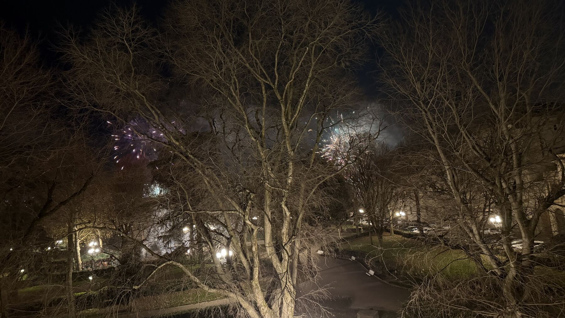 New Year's Eve fireworks from the Hotel Regency
