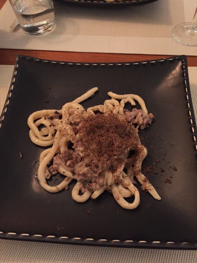 Handmade pasta shaved with fresh truffle