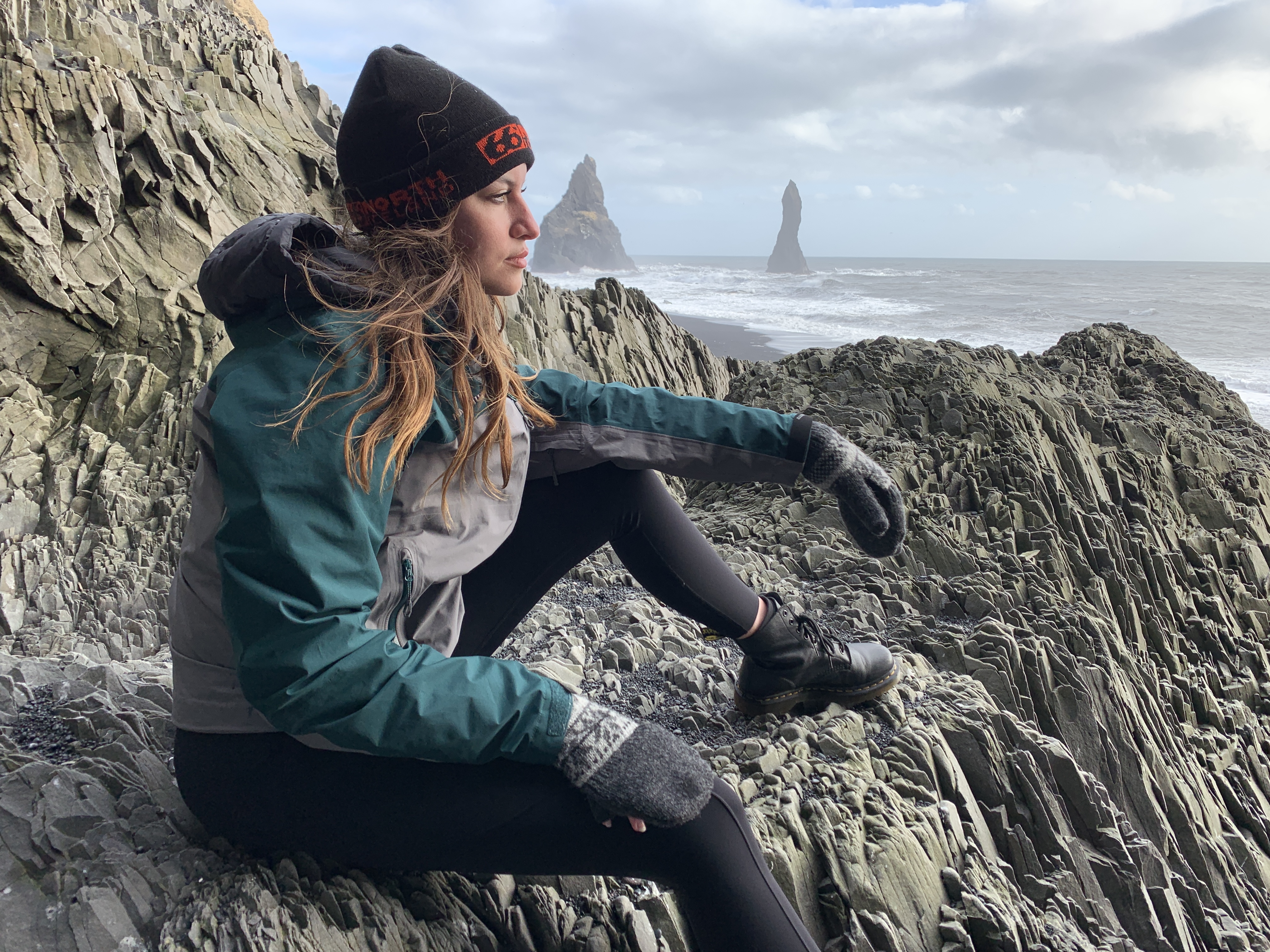 Reynisfjara basalt columns with Reynisdrangar sea stacks